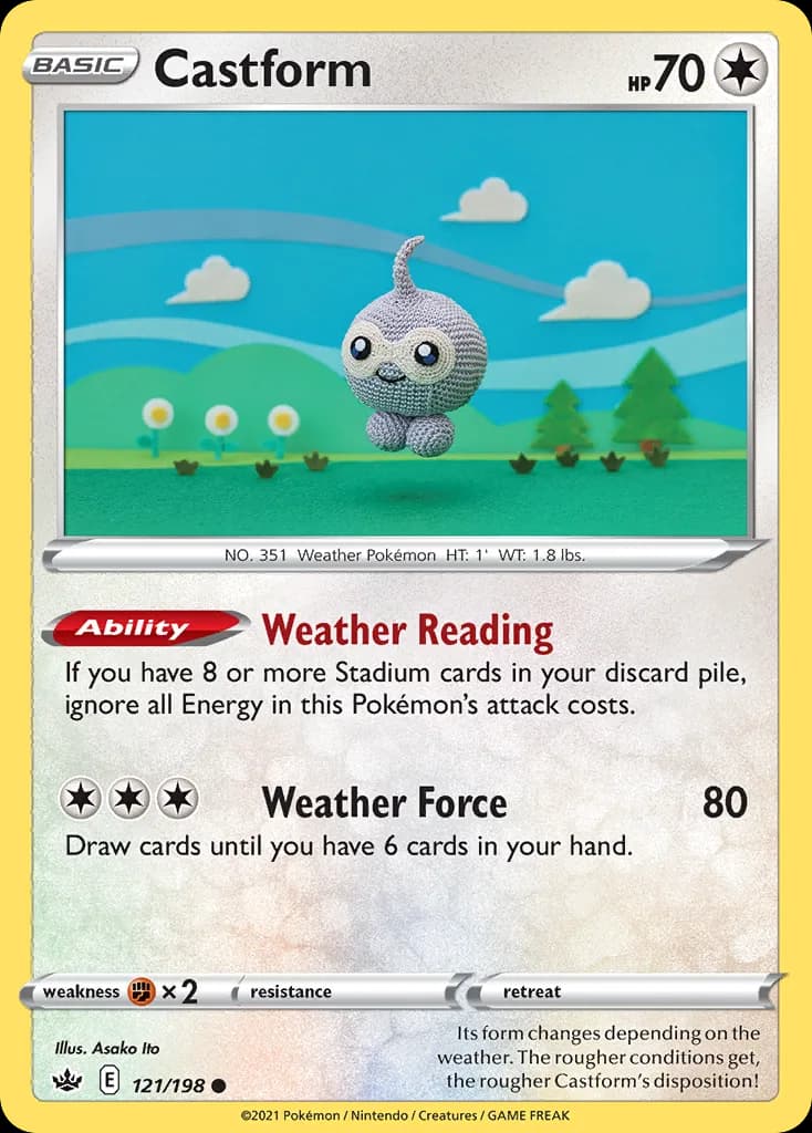Chilling Reign Castform card front, 121/198