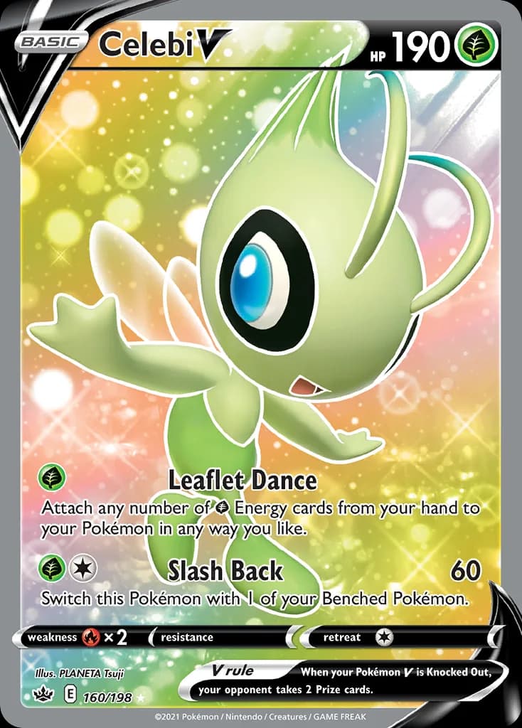 Celebi V card front, Chilling Reign 160/198