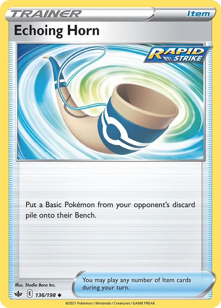 Chilling Reign Echoing Horn card front, 136/198