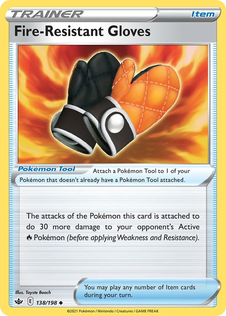 Chilling Reign Fire-Resistant Gloves card front, 138/198