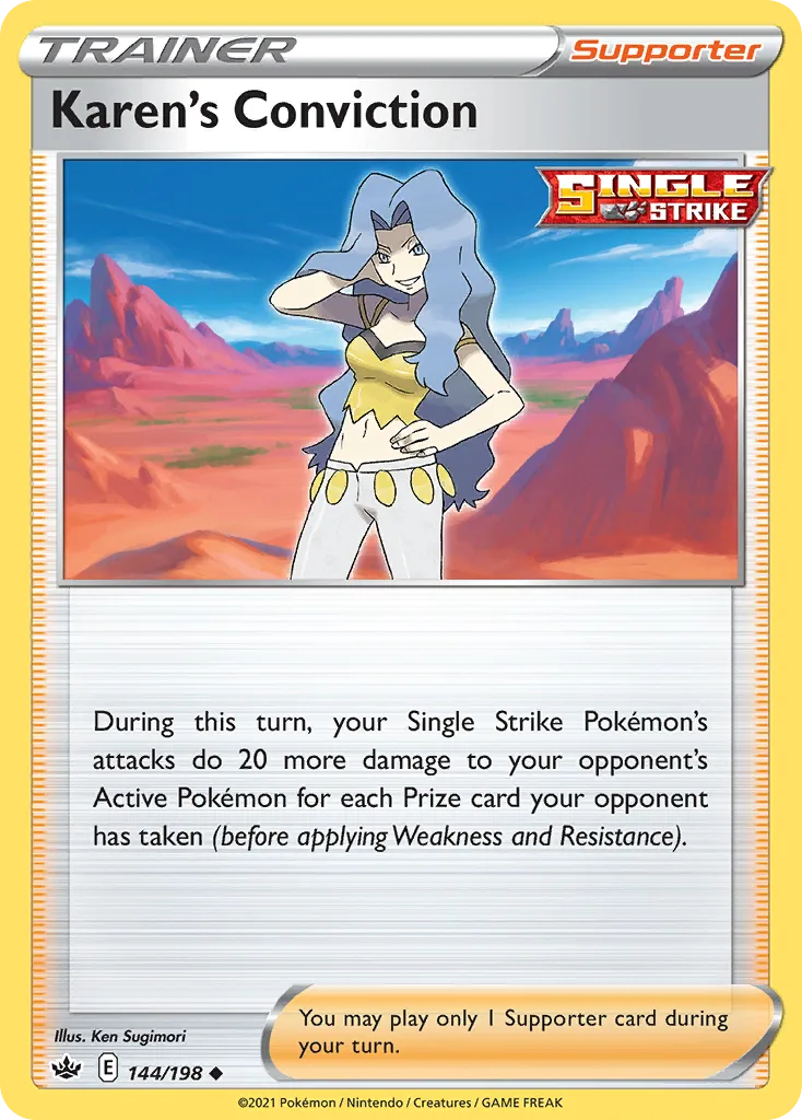 Chilling Reign Karen's Conviction card front, 144/198