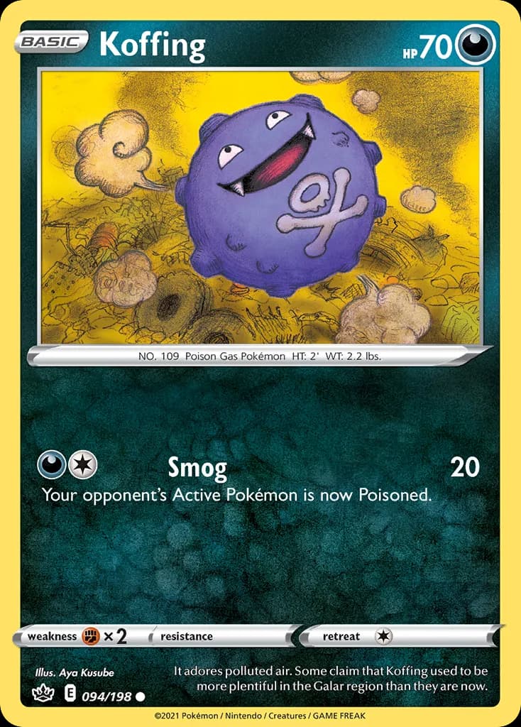 Chilling Reign Koffing card front, 94/198