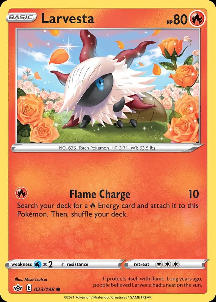 Chilling Reign Larvesta card front, 23/198