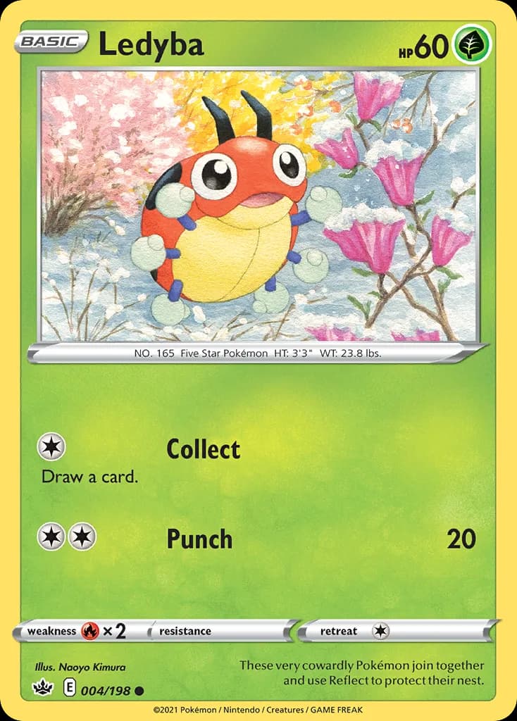 Chilling Reign Ledyba card front, 4/198