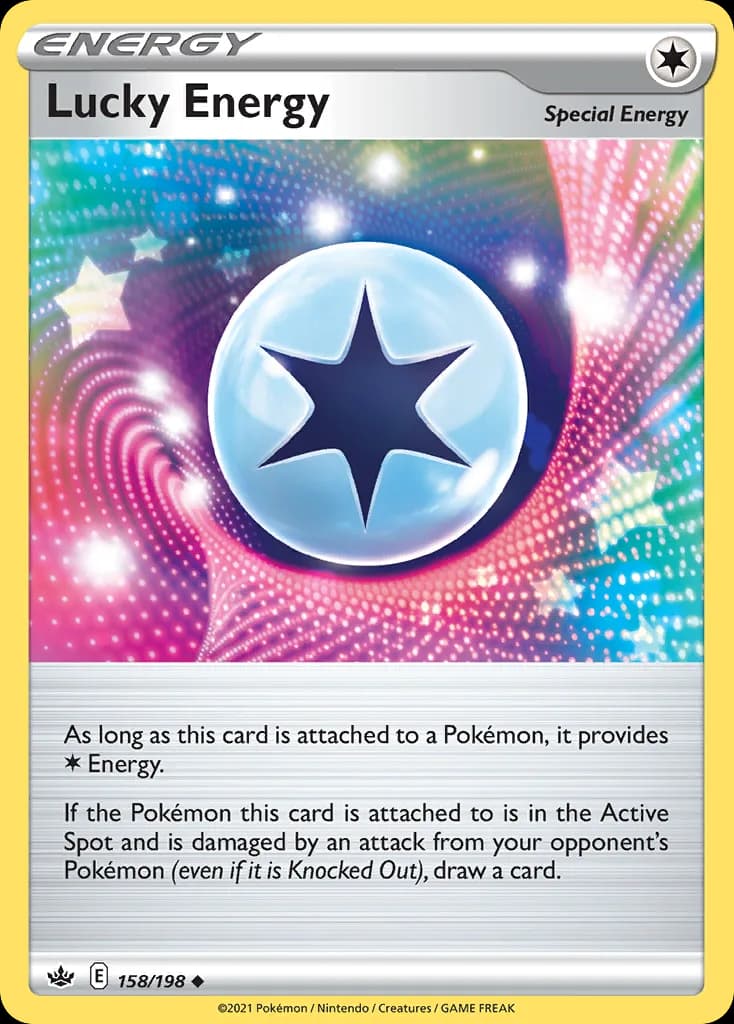 Chilling Reign Lucky Energy card front, 158/198
