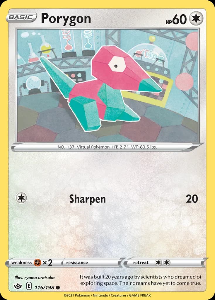 Porygon card front, Chilling Reign 116/198