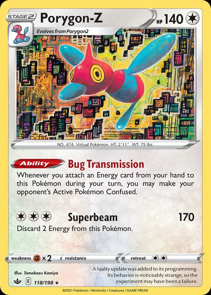 Porygon-Z card front, Chilling Reign 118/198