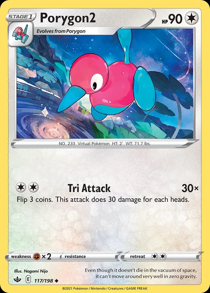 Chilling Reign Porygon2 card front, 117/198