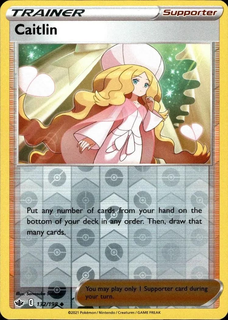 Caitlin reverse holo card front, Chilling Reign 132/198