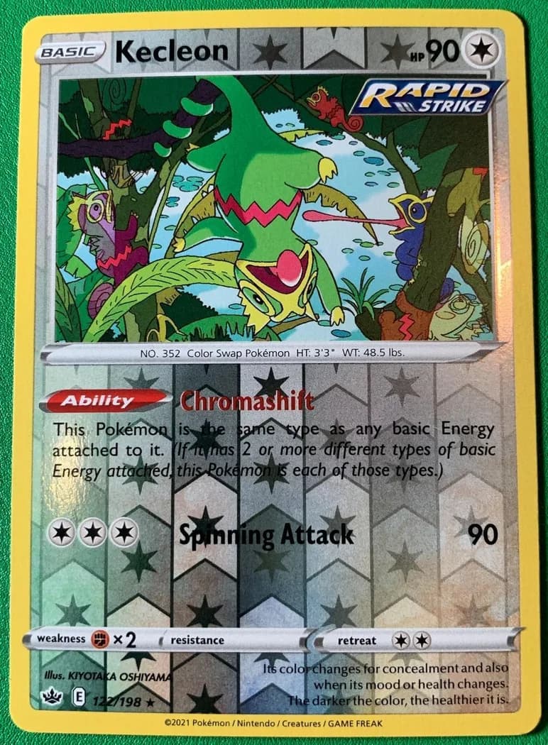 Kecleon reverse holo card front, Chilling Reign 122/198