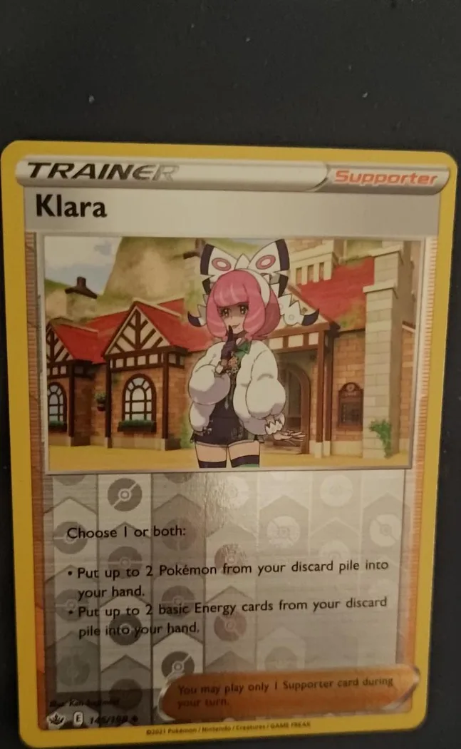 Klara reverse holo card front, Chilling Reign 145/198