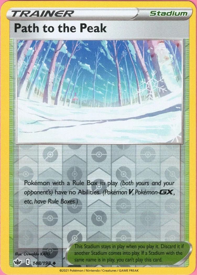 Path to the Peak reverse holo card front, Chilling Reign 148/198