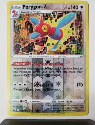 Porygon-Z reverse holo card front, Chilling Reign 118/198