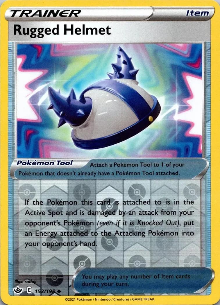 Rugged Helmet reverse holo card front, Chilling Reign 152/198