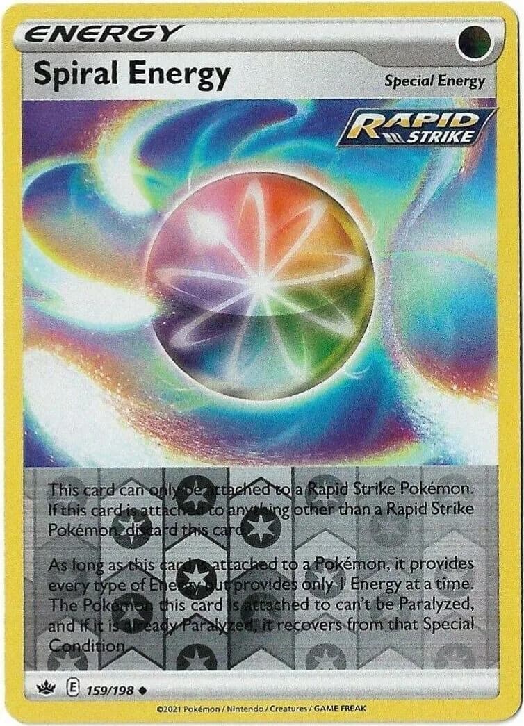 Spiral Energy reverse holo card front, Chilling Reign 159/198