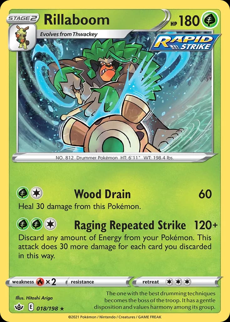 Chilling Reign Rillaboom card front, 18/198