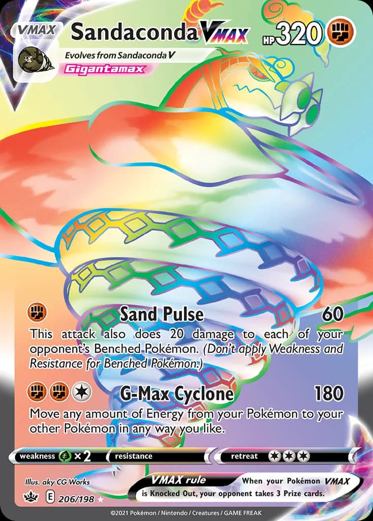 Chilling Reign Sandaconda VMAX card front, 206/198