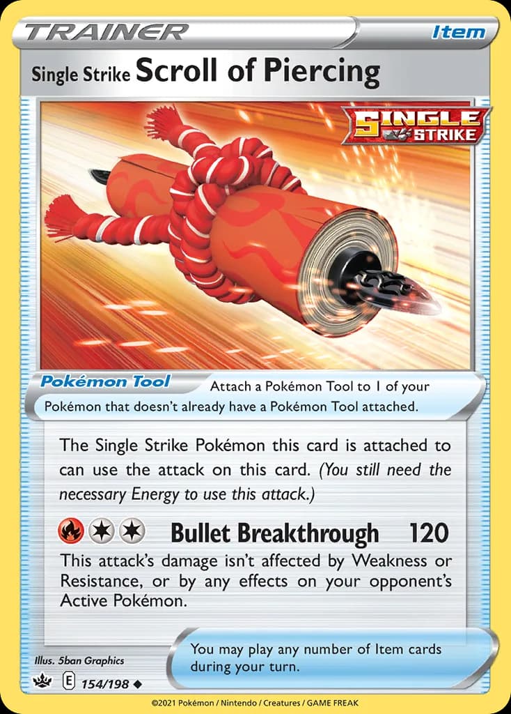 Chilling Reign Single Strike Scroll of Piercing card front, 154/198