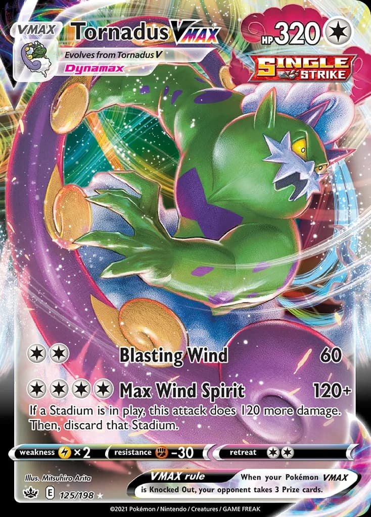 Chilling Reign Tornadus VMAX card front, 125/198