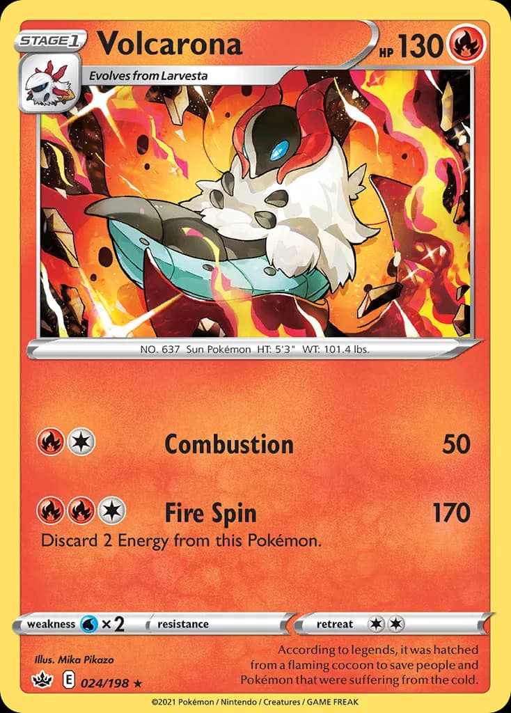 Volcarona card front, Chilling Reign 24/198