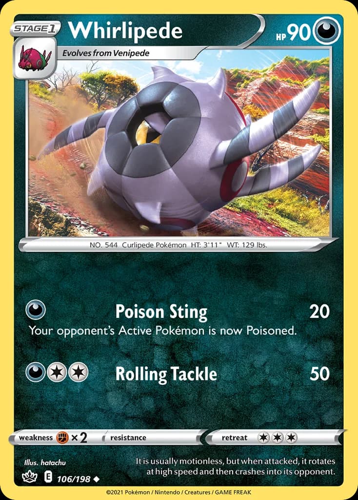 Chilling Reign Whirlipede card front, 106/198