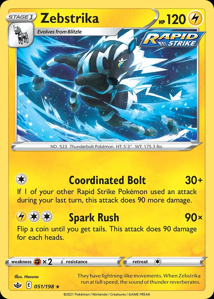 Chilling Reign Zebstrika card front, 51/198