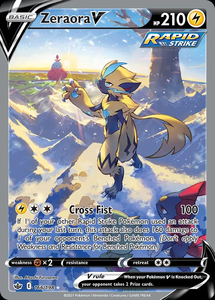 Chilling Reign Zeraora V card front, 166/198