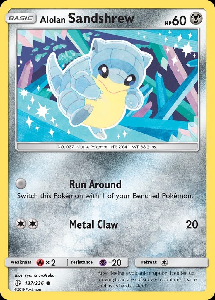 Cosmic Eclipse Alolan Sandshrew card front, 137/236
