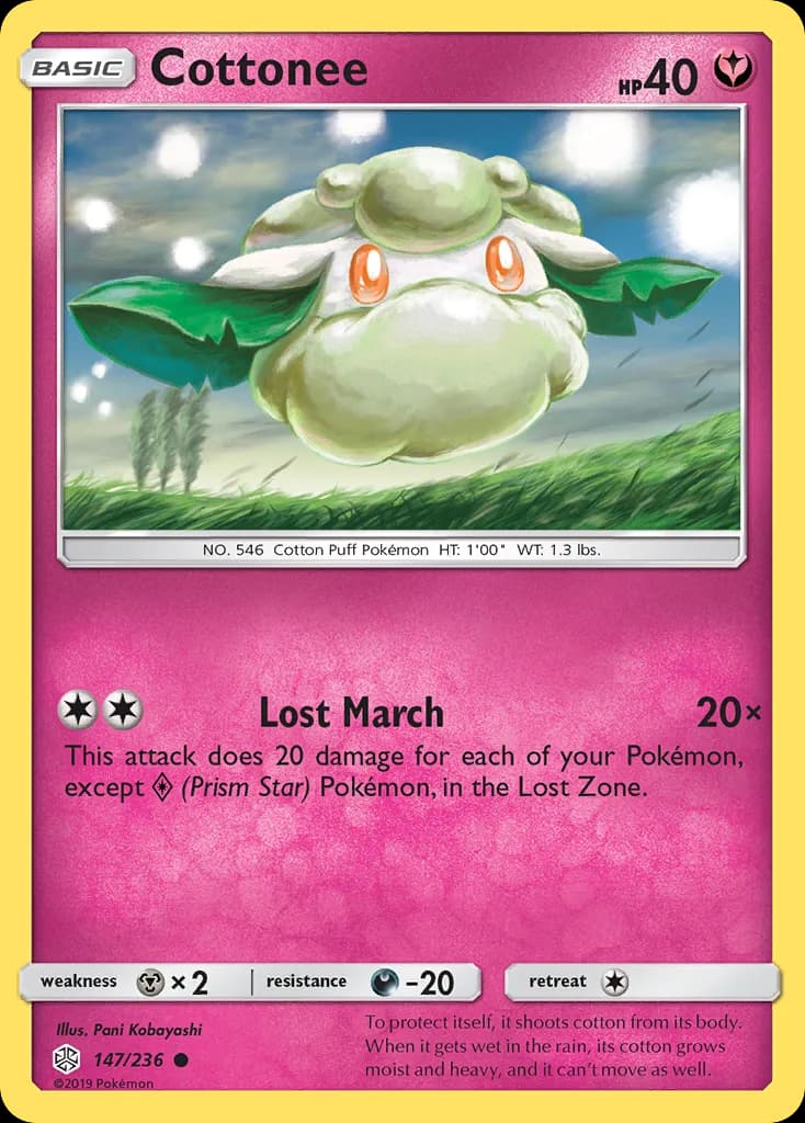 Cosmic Eclipse Cottonee card front, 147/236