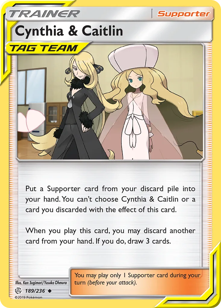 Cosmic Eclipse Cynthia & Caitlin card front, 189/236