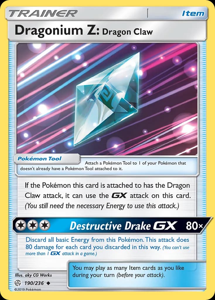 Cosmic Eclipse Dragonium Z: Dragon Claw card front, 190/236