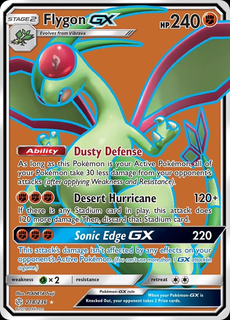 Flygon-GX card front, Cosmic Eclipse 218/236