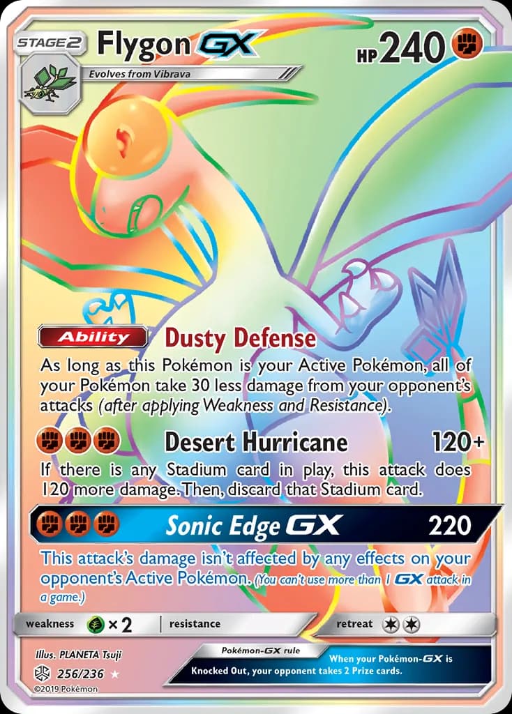 Flygon-GX card front, Cosmic Eclipse 256/236