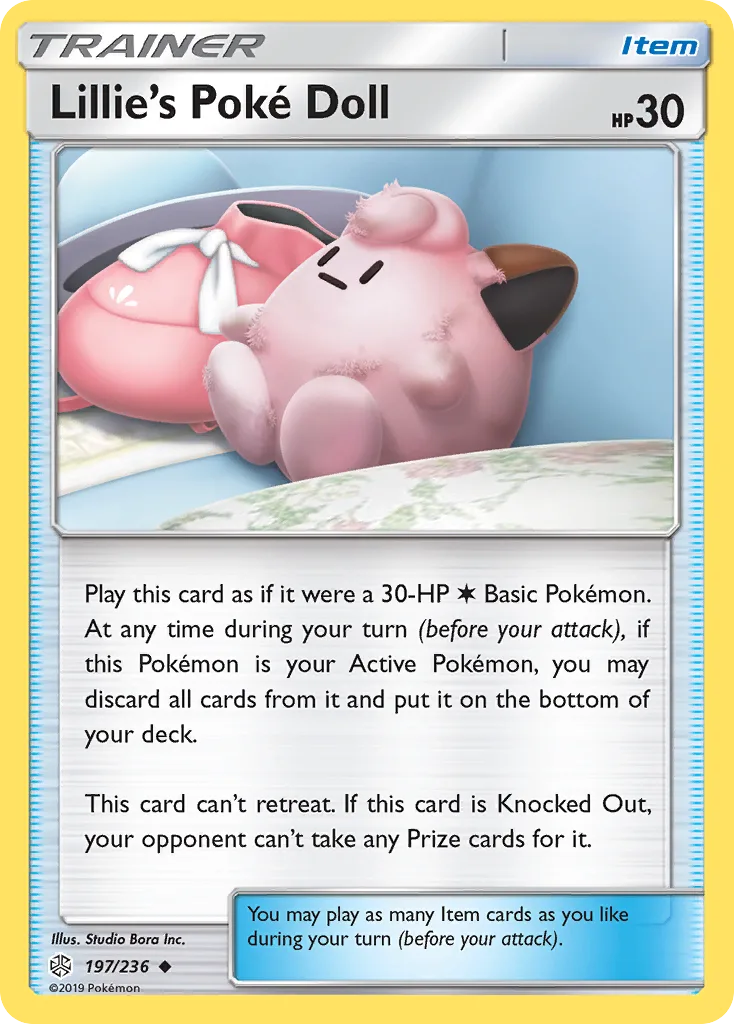 Cosmic Eclipse Lillie's Poké Doll card front, 197/236