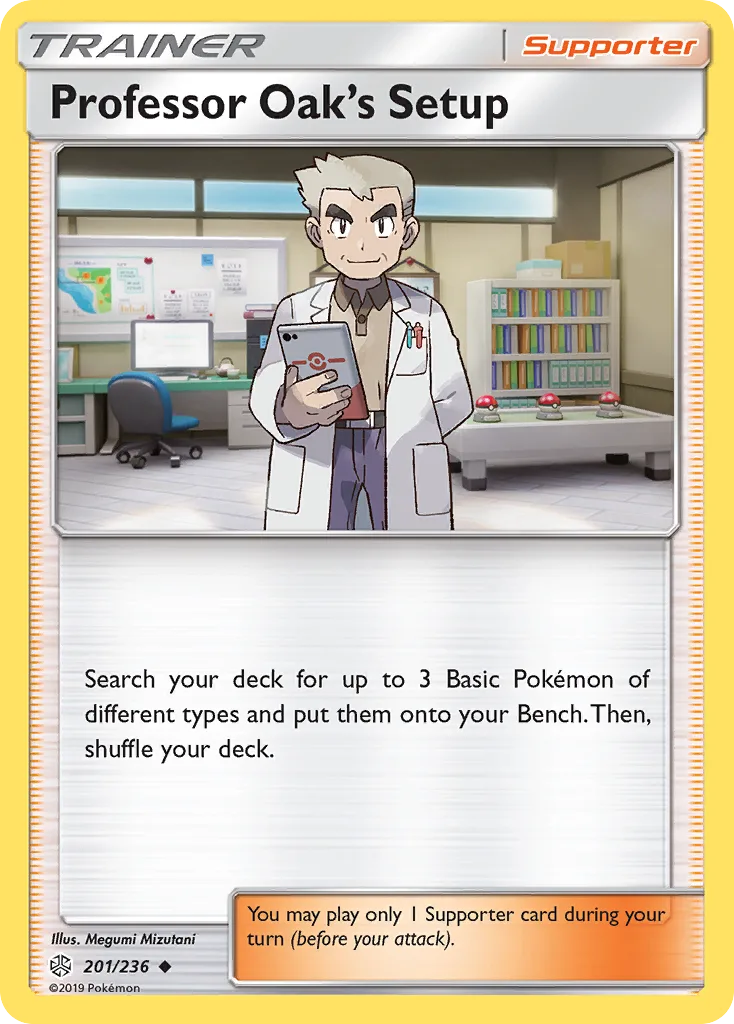 Cosmic Eclipse Professor Oak's Setup card front, 201/236