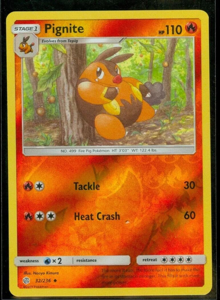 Pignite reverse holo card front, Cosmic Eclipse 32/236