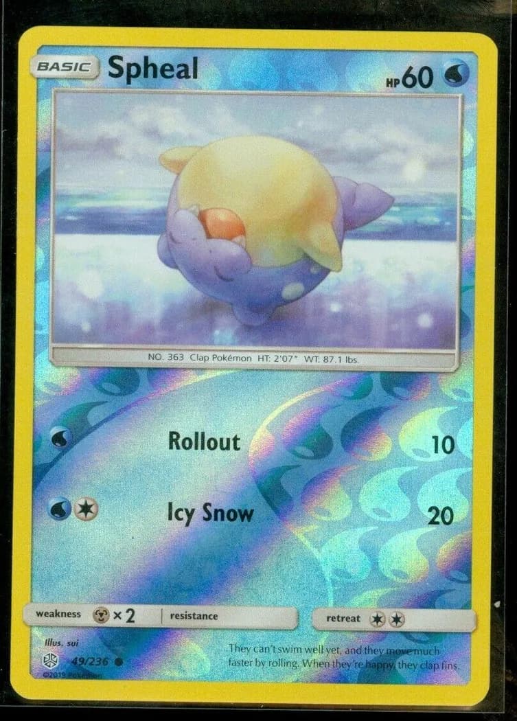 Spheal reverse holo card front, Cosmic Eclipse 49/236