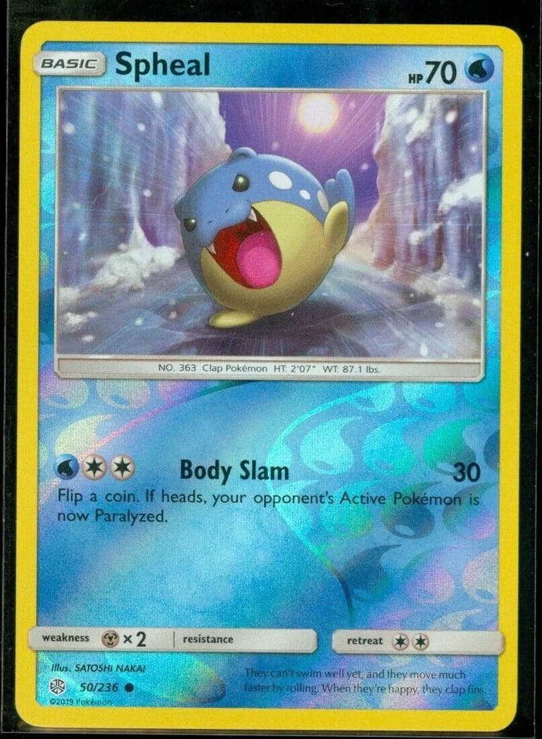 Spheal reverse holo card front, Cosmic Eclipse 50/236