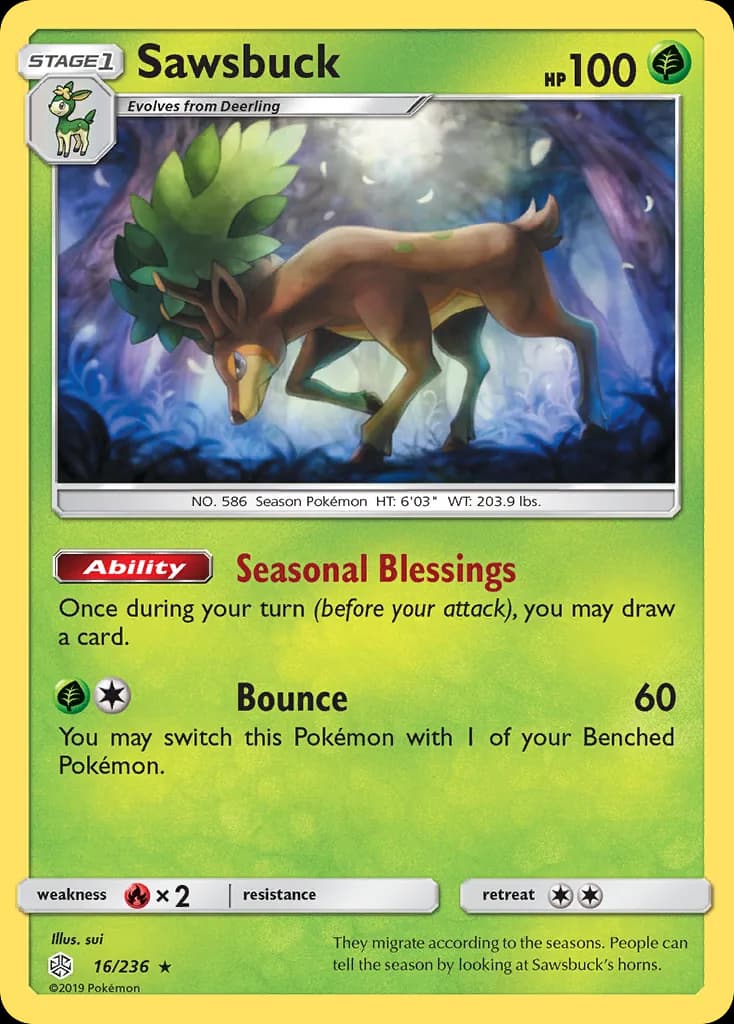 Cosmic Eclipse Sawsbuck card front, 16/236