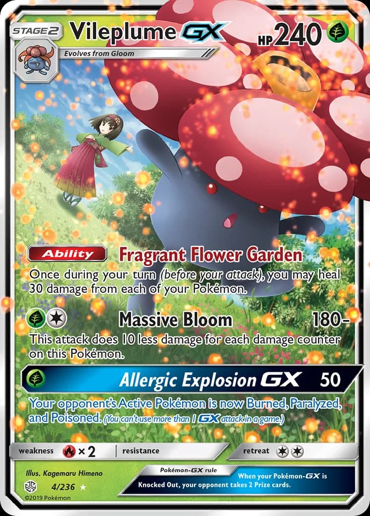 Cosmic Eclipse Vileplume-GX card front, 4/236