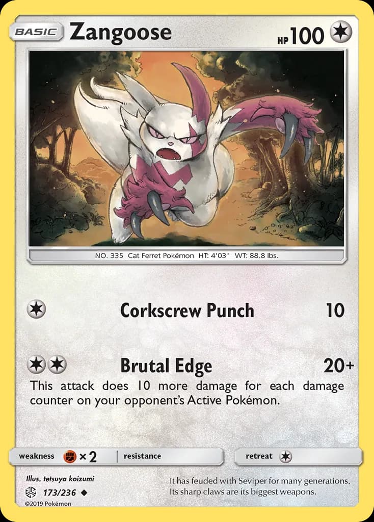 Cosmic Eclipse Zangoose card front, 173/236