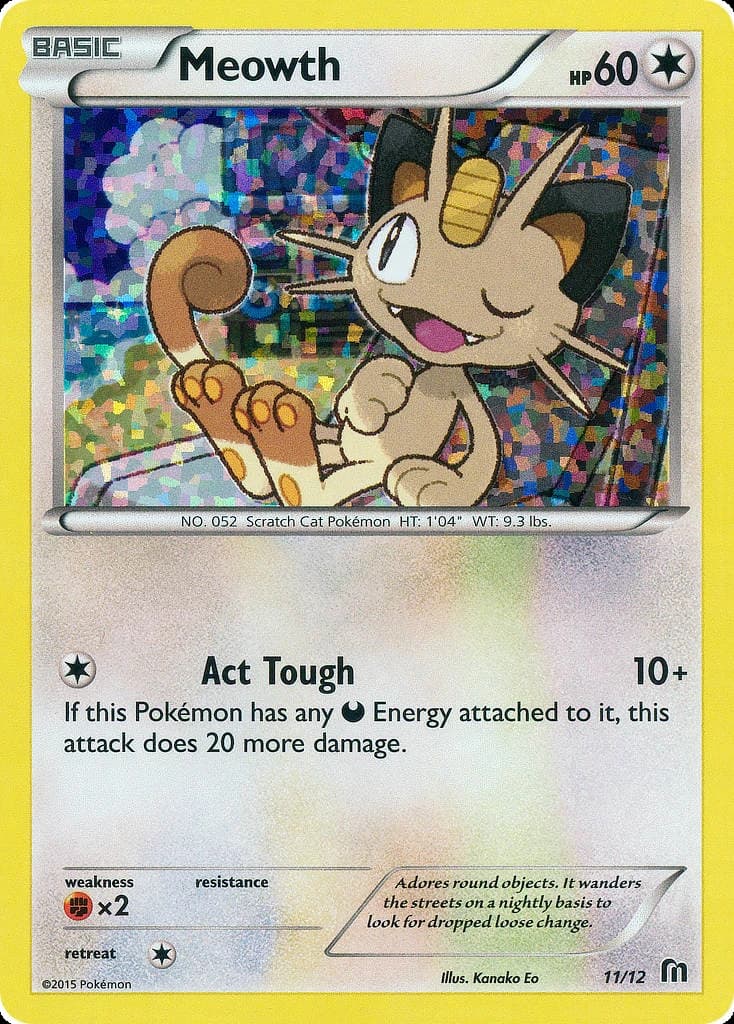 Meowth, McDonald's Collection 2016 11/12, English card reference; finish and promotional markings may differ