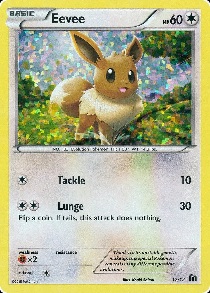 Eevee, McDonald's Collection 2016 12/12, English card reference; finish and promotional markings may differ
