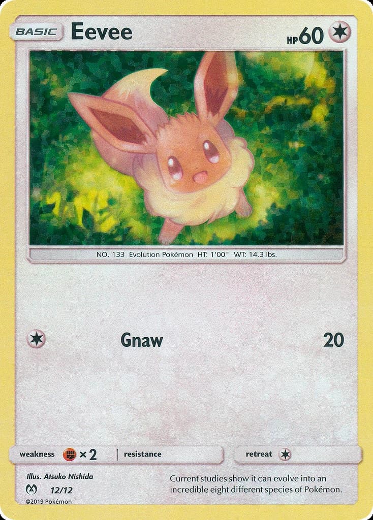 Eevee, McDonald's Collection 2019 12/12, English card reference; finish and promotional markings may differ