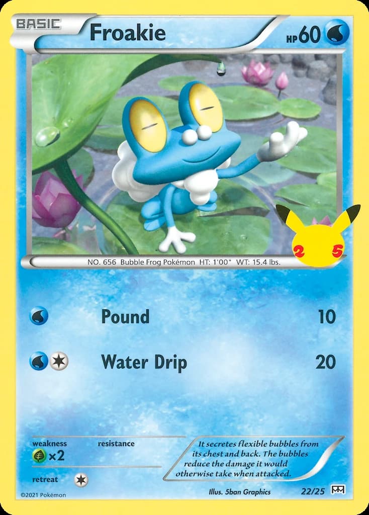 Froakie, McDonald's Collection 2021 22/25, English card reference; finish and promotional markings may differ