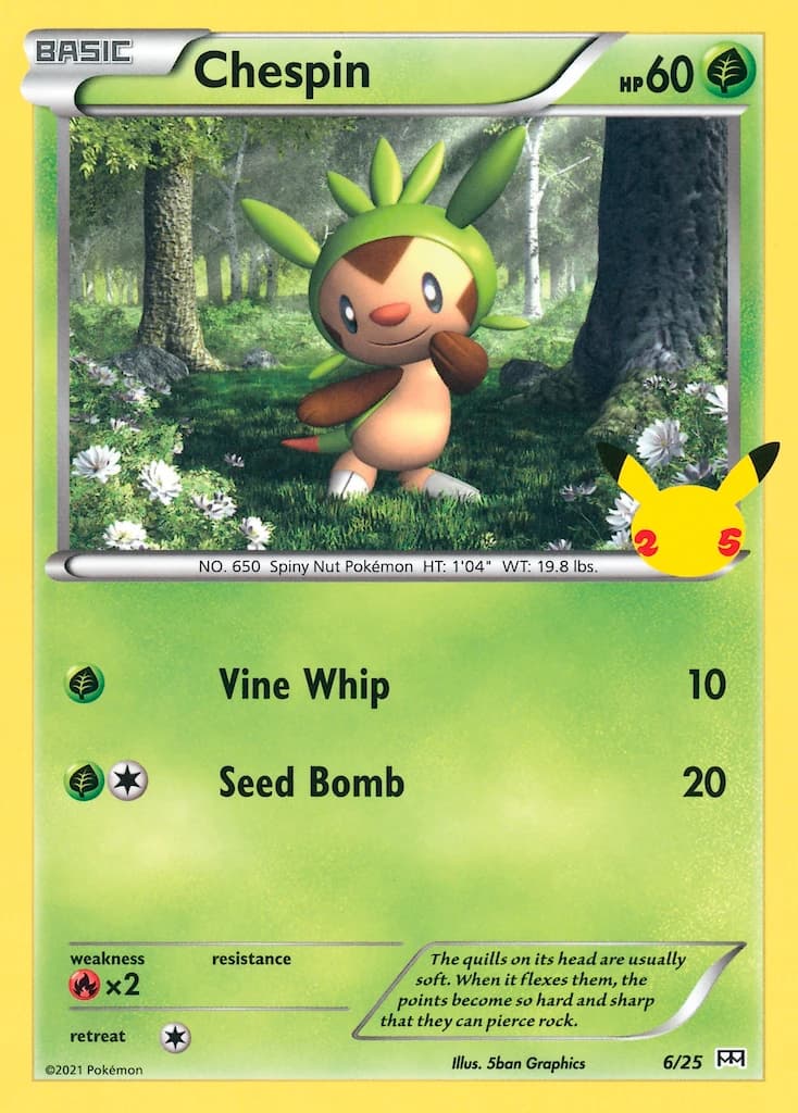 Chespin, McDonald's Collection 2021 6/25, English card reference; finish and promotional markings may differ