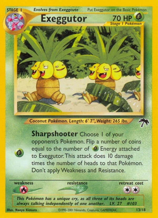 Exeggutor, Southern Islands 13/18, English card reference; finish and promotional markings may differ