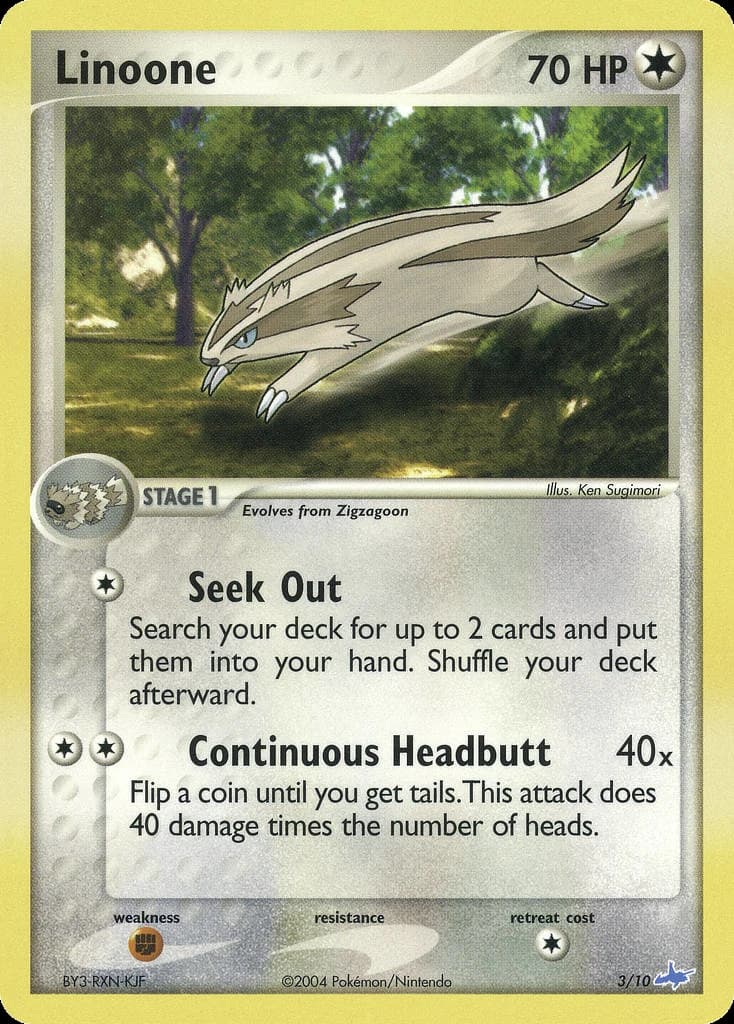 Linoone, EX Trainer Kit Latios 3/10, English card reference; finish and promotional markings may differ