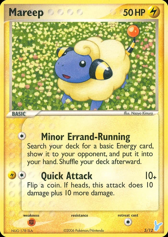 Mareep, EX Trainer Kit 2 Minun 5/12, English card reference; finish and promotional markings may differ