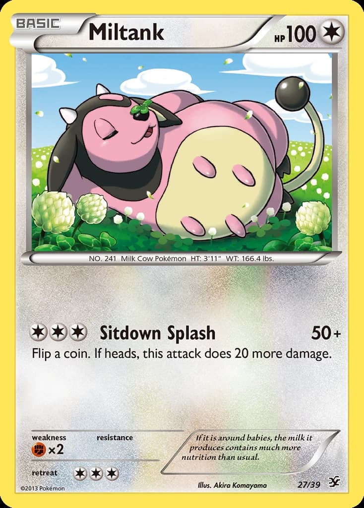 Miltank, Kalos Starter Set 27/39, English card reference; finish and promotional markings may differ